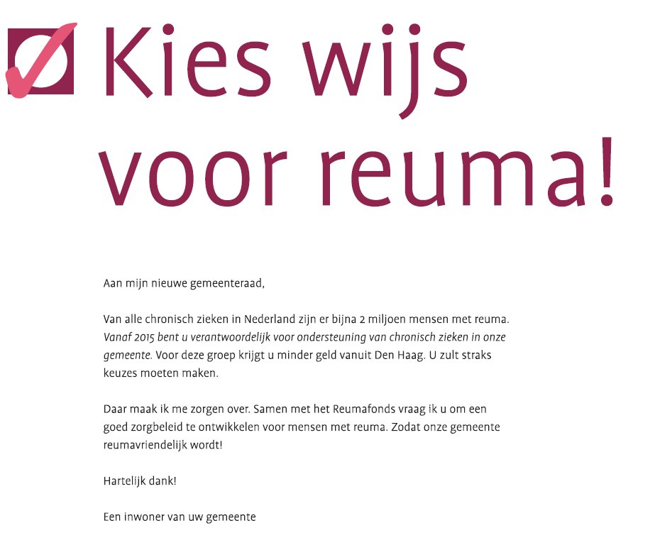 Kies wijs voor Reuma!.